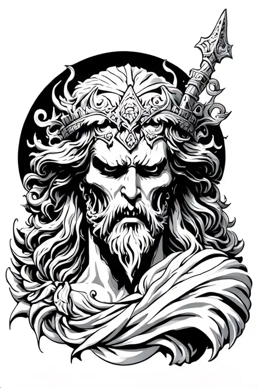 Scary Greek God With Filigree