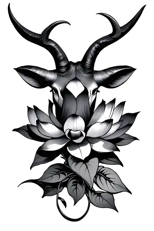 Taurus Sign And Lotus Flower