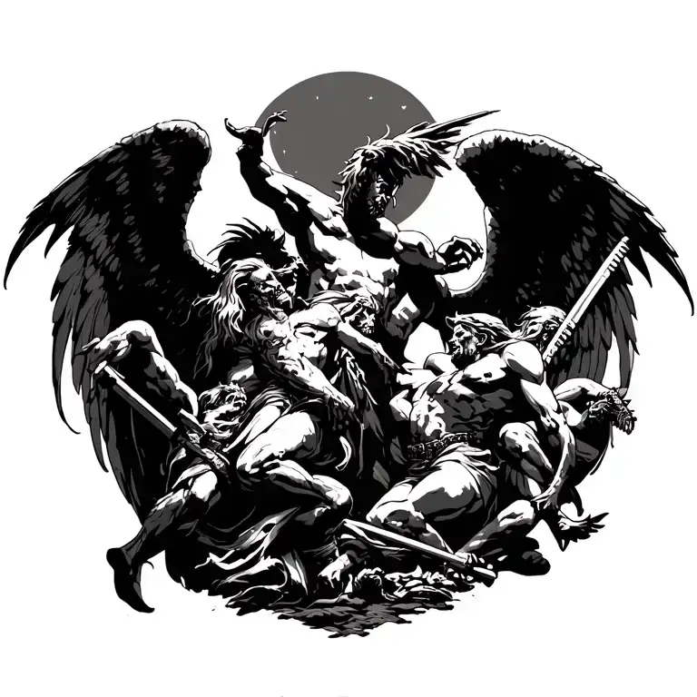 Angels Demons War Scene