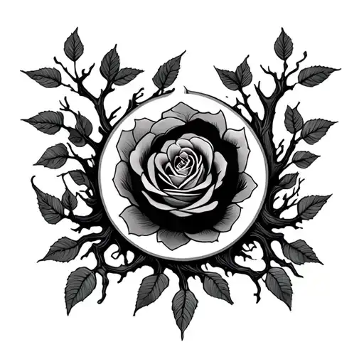 Black Gong Black Roses And Tree Roots