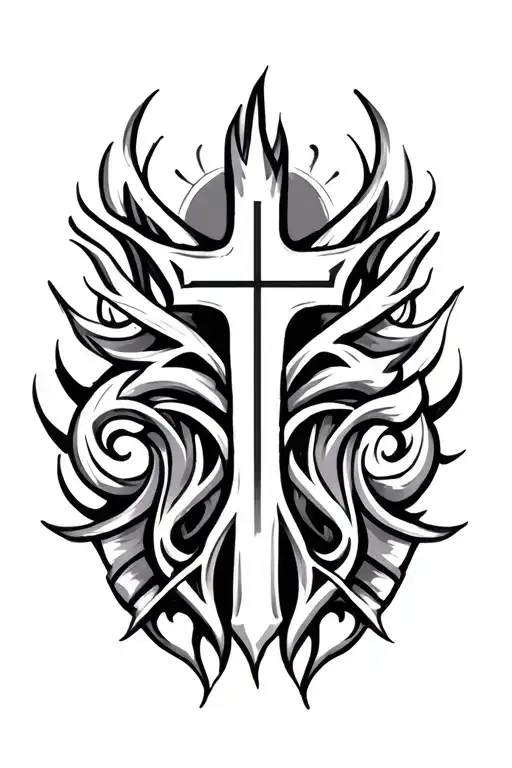 Tribal Sleeve With Christian Inspiration