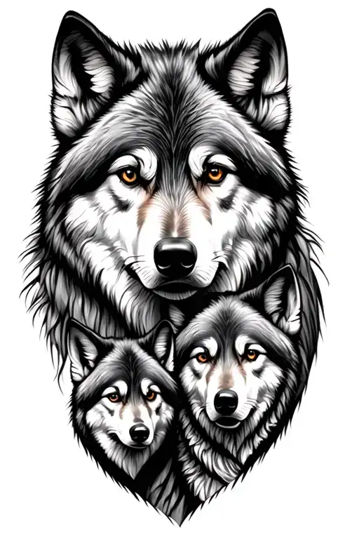 Realism Wolf Family Design