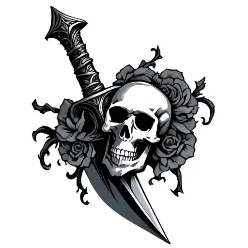 Dagger With Skull Wearing