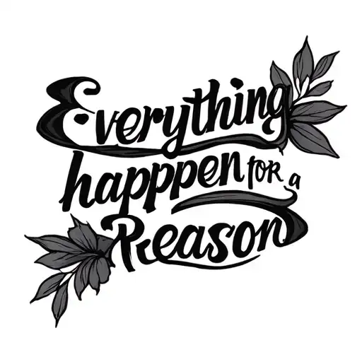 Everything Happens For A Reason Horizontal Line Work