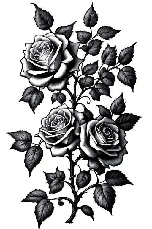 Roses Growing On A Vine