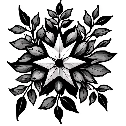 Fine Line Tattoo Of Pastina Stars And Olive Leaves