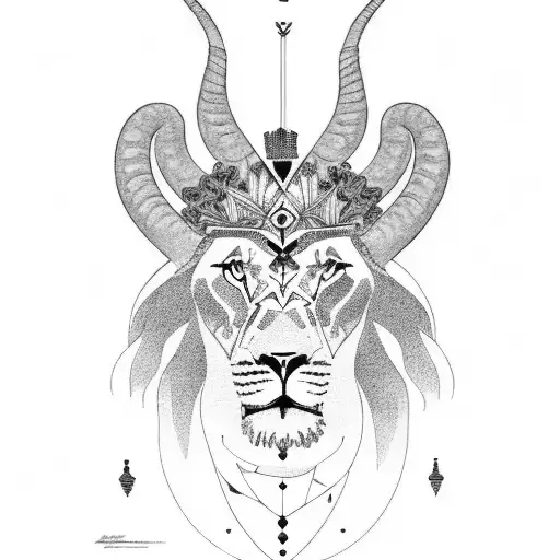 Sleeve With Lion And Ibex