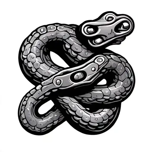 Bike Chain Links Snake