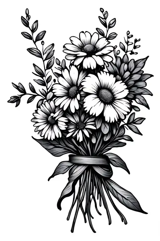 October And September Birth Month Flowers Bouquet Tied