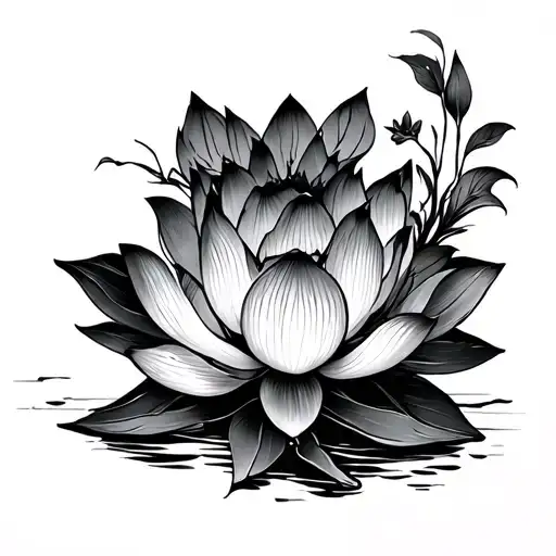 Lotus Flower Growing Up My Arm Sleeve