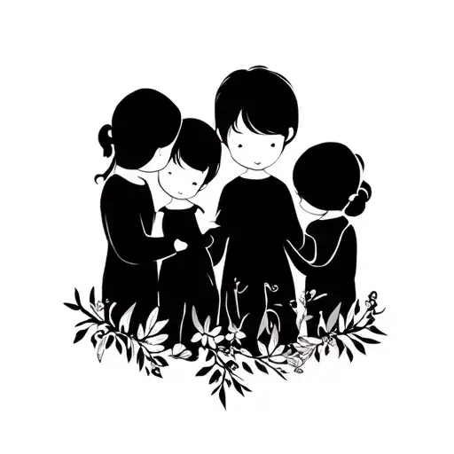 Four Children Names Engraved