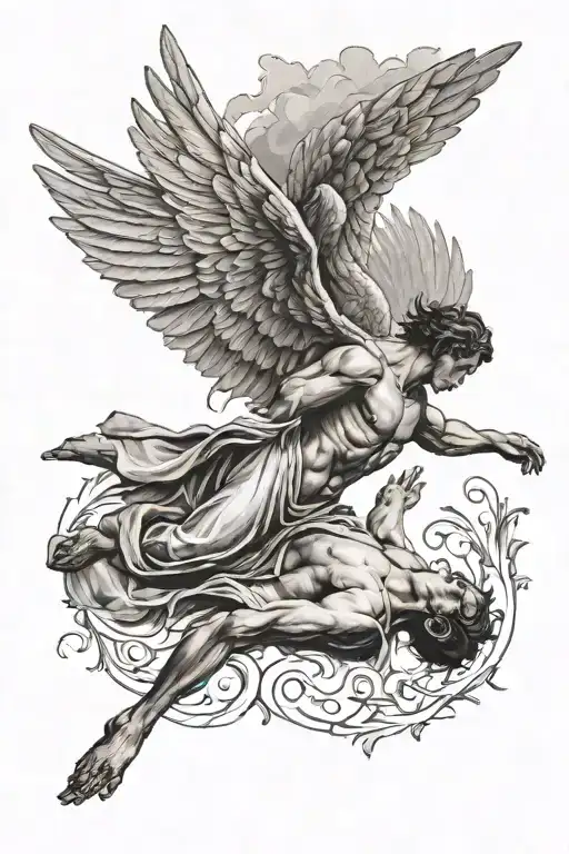 Icarus Falling Angel Reaching For Him
