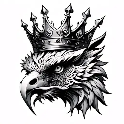 Griffin Head With Crown Made Entirely Of Intricate