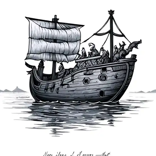 Noahs Ark On Water Sketch Style