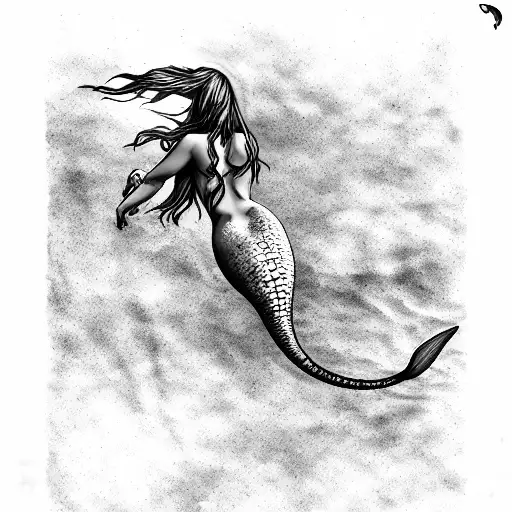 Huge Mermaid Underwater