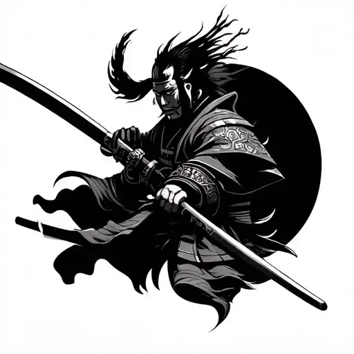 Samurai In Wind Simple