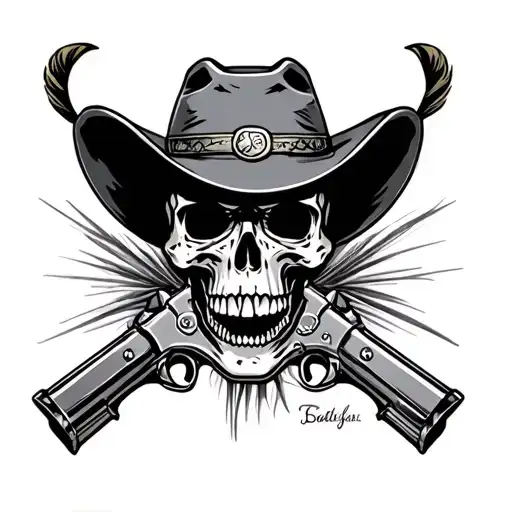Skull Cowboy Gun