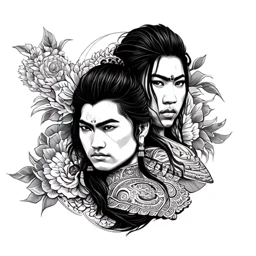 Samoan And Chinese Arm Sleeve