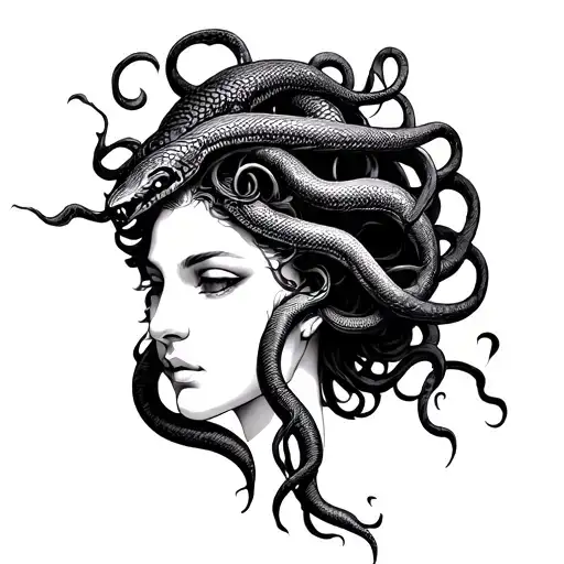 Medusa With Coiled Snake Hair