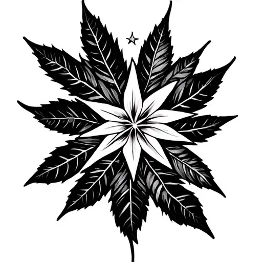 Small Fine Line Tattoo Of Pastina Stars And Olive Leaves