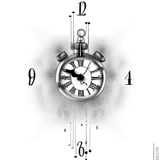 Birth Clock For Two Kids With Roman Numeral Dates And Two Japanese Flowers Forearm Tattoo For Men