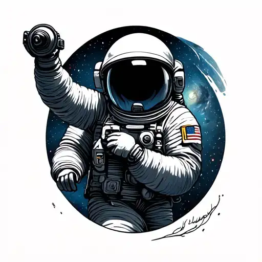 Astronaut Holding Galaxy