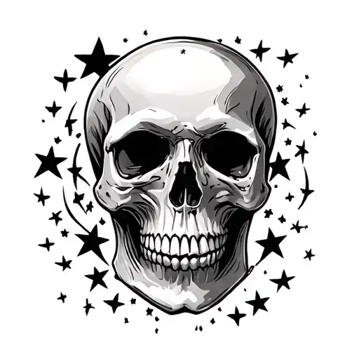 Skull And Stars Scattered