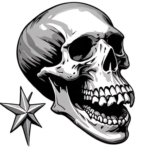 Skulls With Star In Mouth Open