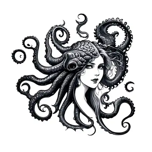 Kraken And Lady For Shoulder