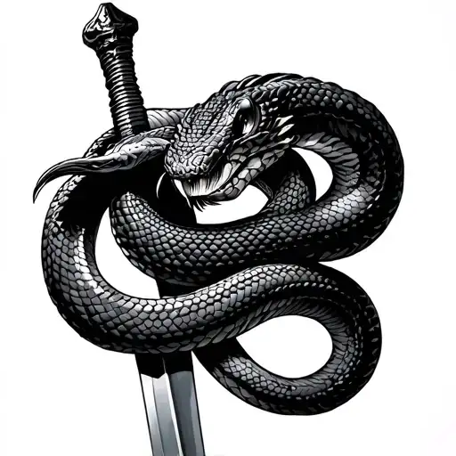Snake Wrapped In A Sword