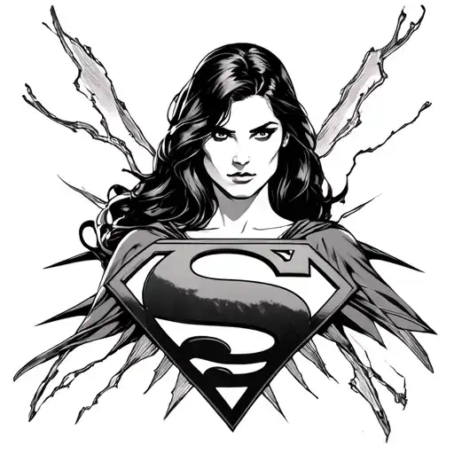 Superman Symbol Ink Style Feminine