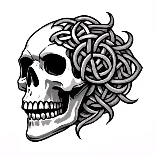 Nordic Skull Knotwork Intertwined