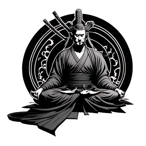 Black Samurai Meditating