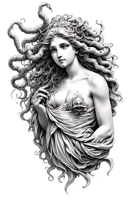 Aphrodite And Medusa Tattoo Design