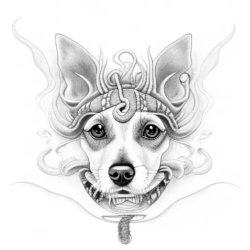 A Tim Burton-esque Dog With Snake-like Features