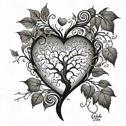 A Heart-shaped Family Tree With Intricate Branches Representing Each Family Member