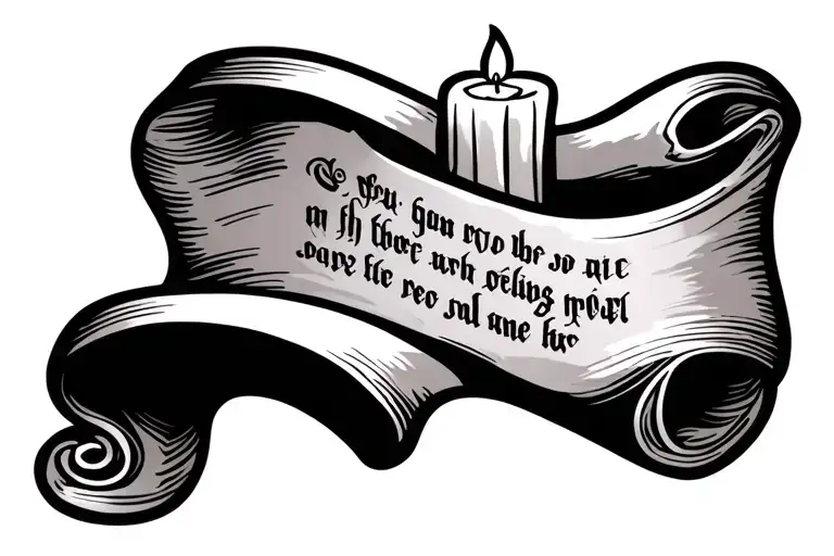 A Written Scroll With Candle