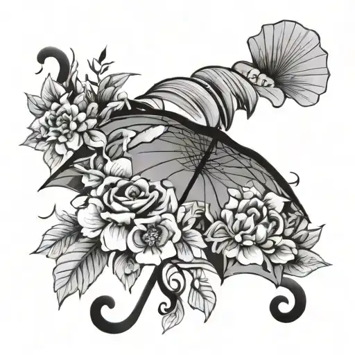 Umbrella Floral Autumn Abstract Interpretation