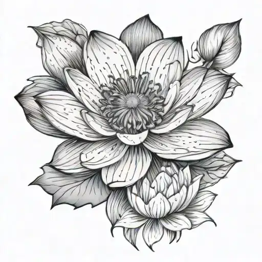 Water Lilly And Poppy Flower Blooming