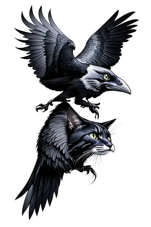 Ravens And A Cat