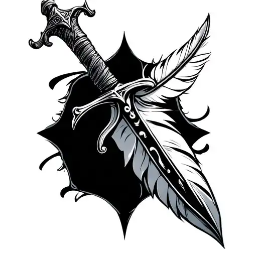 Dagger With A Feather Handle Made