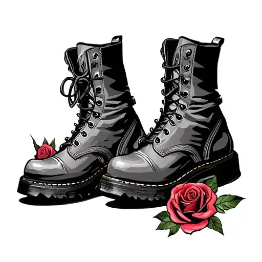 Combat Boot Rose Mom