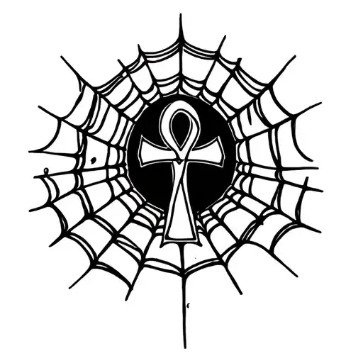 Ankh Surround By Spider Web