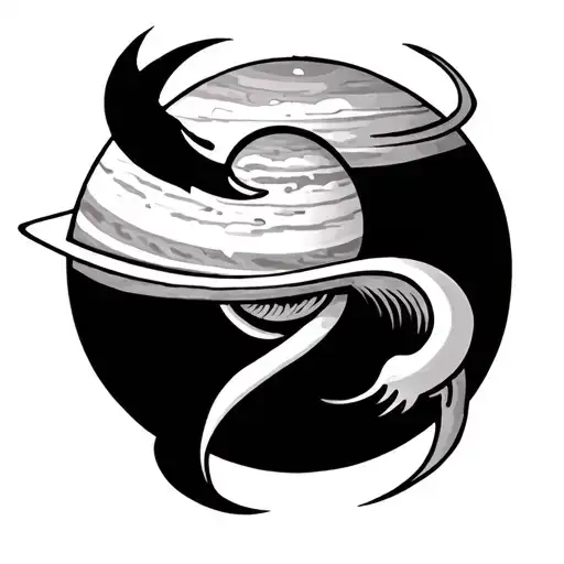 Cancer Sign And Jupiter Symbol