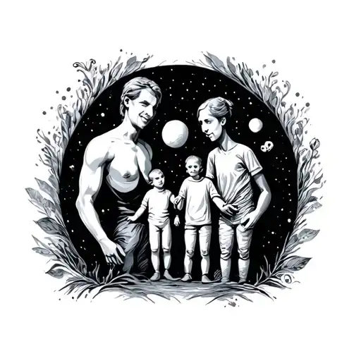 Family And Space Surrounded