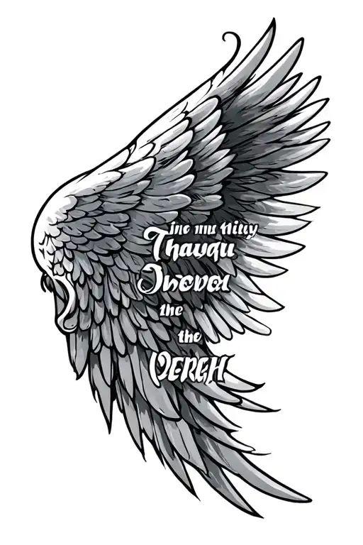 Angel Wings With A Saying In Between The Wings