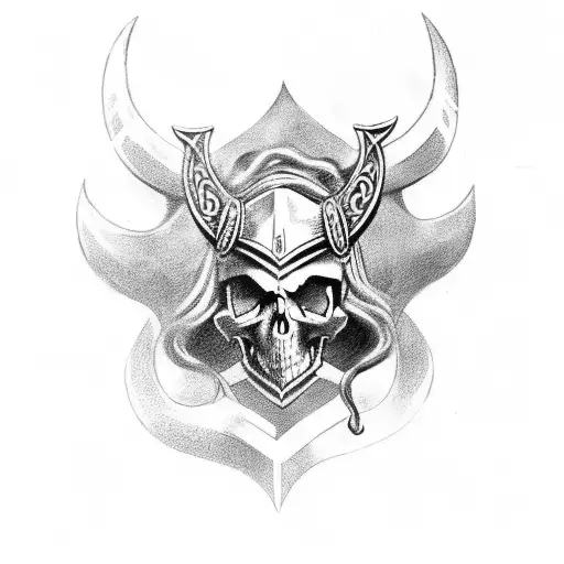 A Powerful Female Viking With A Skull