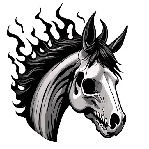 Horse Skull On Fire