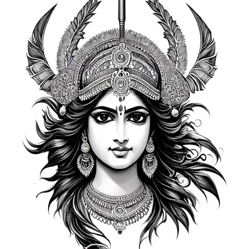 Kirtisha With Trishul Symbol