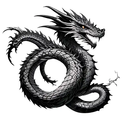 Ouroboros But A Western Dragon Instead Of A Snake